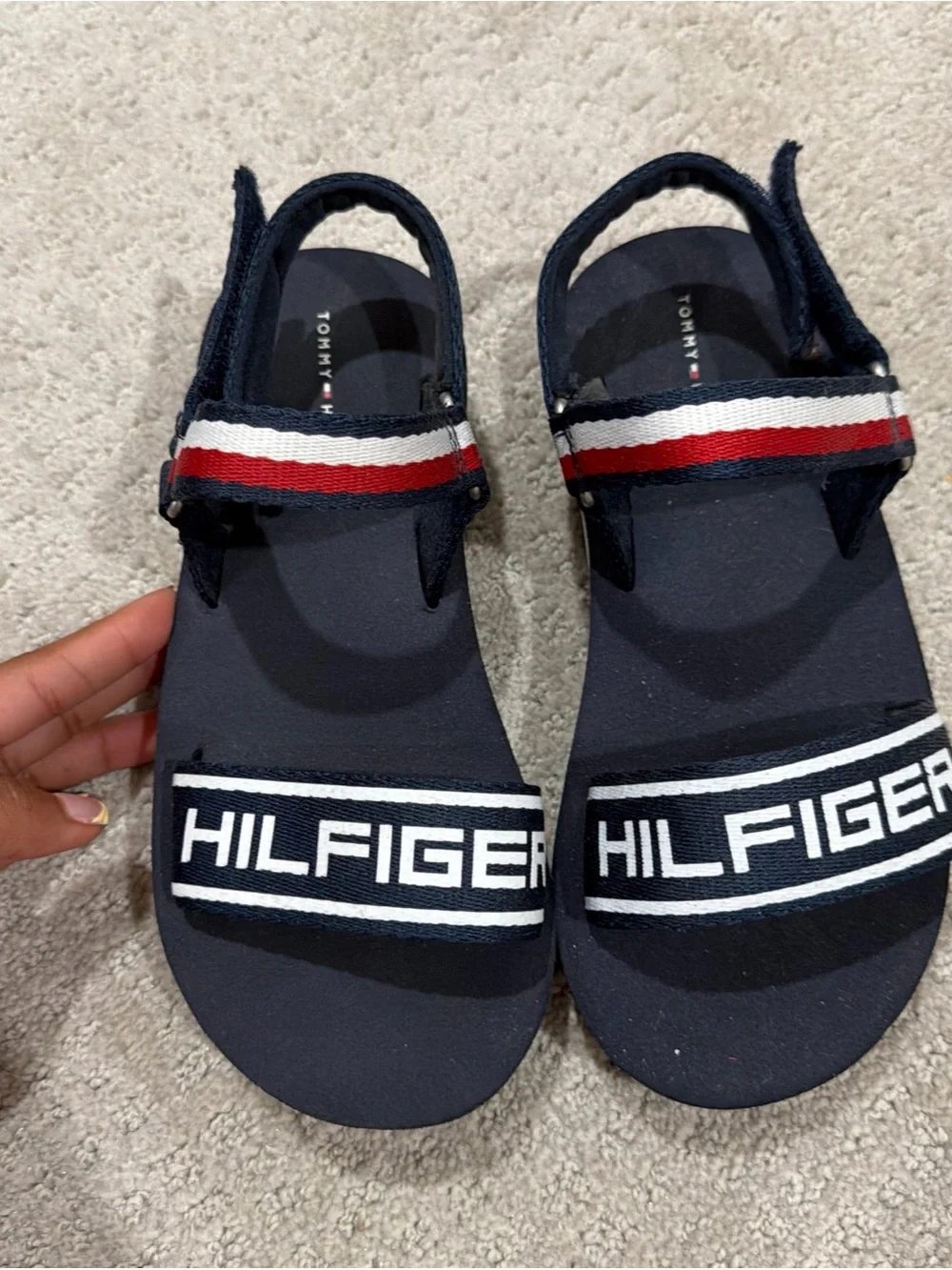 Tommy Hilfiger Navy, Red & White Kids Strap Sandals